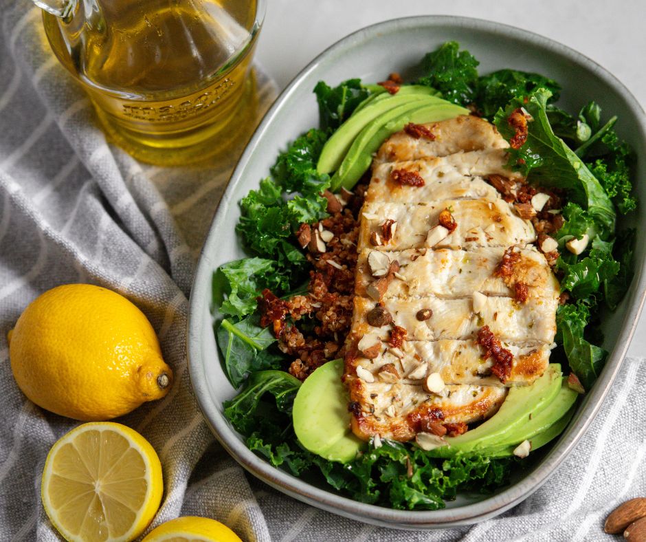 Kale and Chicken Quinoa Bowls