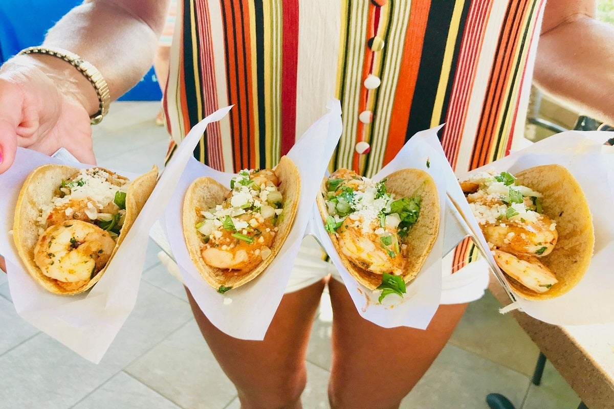 Shrimp Tacos with Mango & Pineapple Slaw