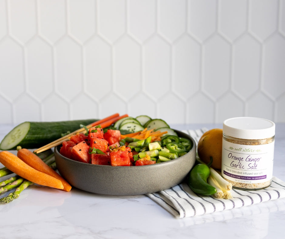 Vegetarian Bowl with Watermelon Poke