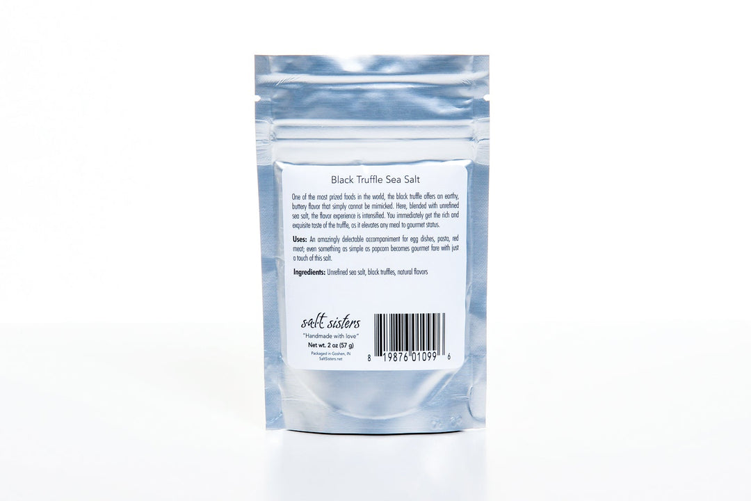 Salt Sisters Ingredients and uses ofGluten free-Black Truffle Sea Salt